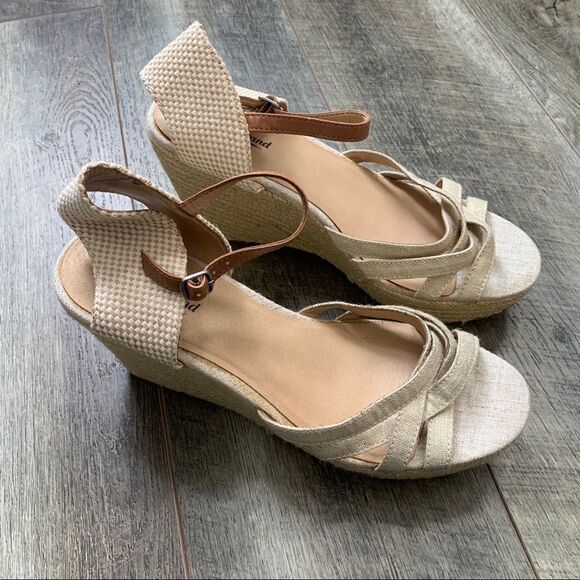 Lucky Brand Mahima Espadrille Wedge Beechwood Tan NWOT Size 10 - Picture 3 of 10